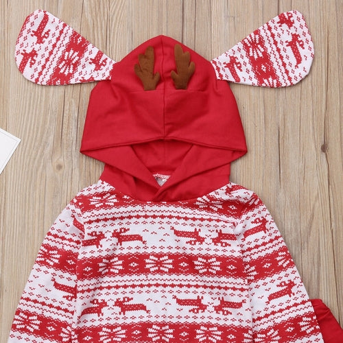 Cute Newborn Kid Baby Boy Girl Christmas Deer