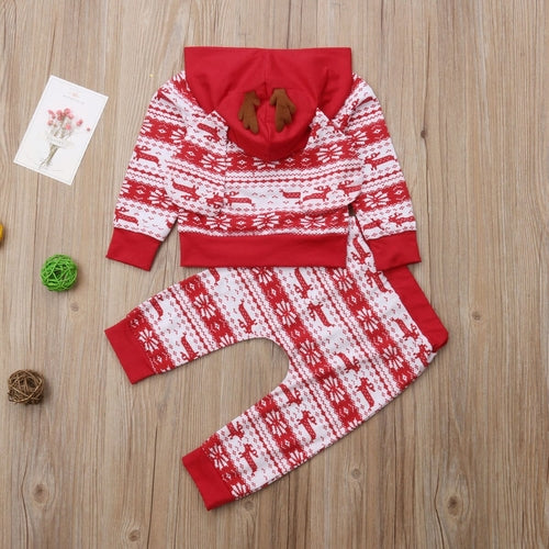 Cute Newborn Kid Baby Boy Girl Christmas Deer