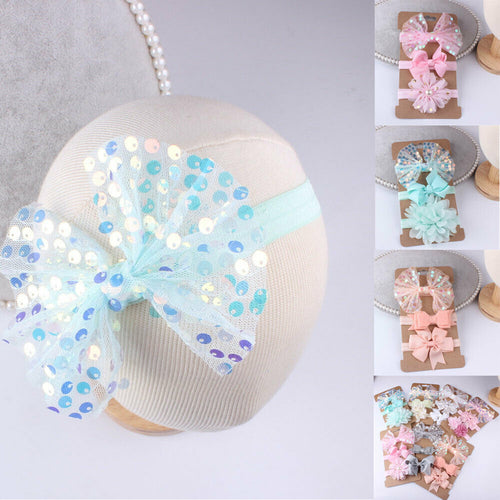 3PCs Baby Girl Toddler Lace Flower Hair Band