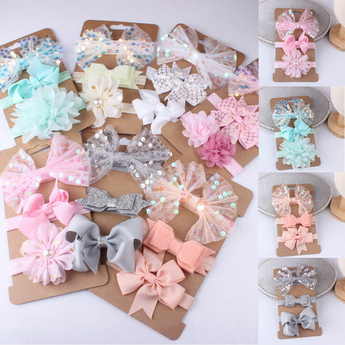 3PCs Baby Girl Toddler Lace Flower Hair Band