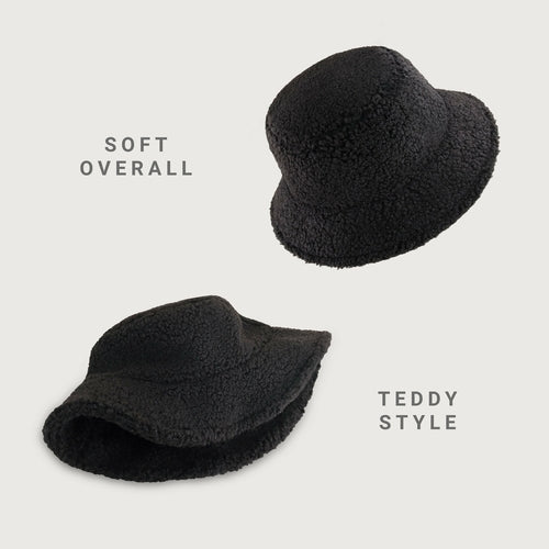 Sherpa Bucket Hat for Winter – Cozy Fleece Bucket Hat with Adjustable