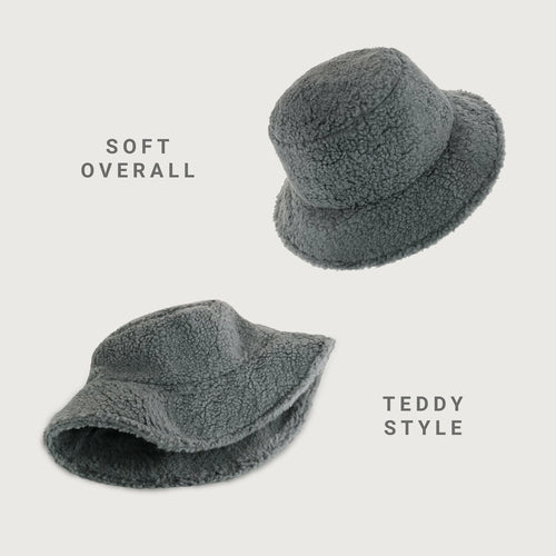 Sherpa Bucket Hat for Winter – Cozy Fleece Bucket Hat with Adjustable