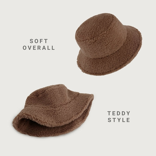 Sherpa Bucket Hat for Winter – Cozy Fleece Bucket Hat with Adjustable