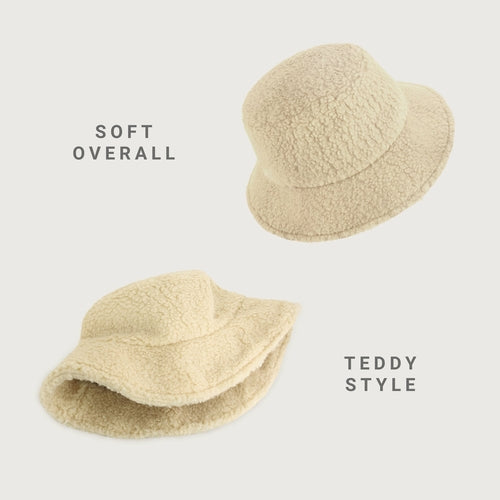 Sherpa Bucket Hat for Winter – Cozy Fleece Bucket Hat with Adjustable