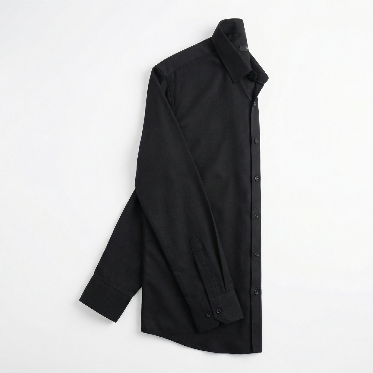 Men's Solid Cotton Casual Shirt - Black XL | Haya Al noor