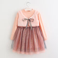 Cute Toddler Kid Baby Girl Solid Ruched Patchwork