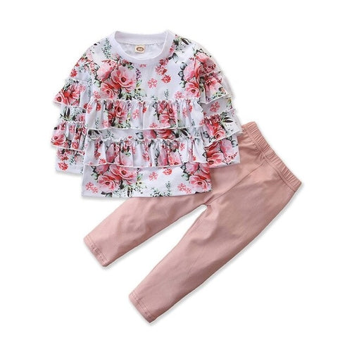 Cute Toddler Kids Baby Girls Long Sleeve Floral