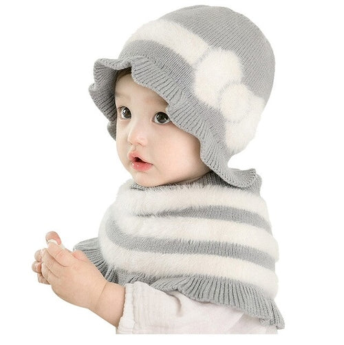 Cute Winter Warm Baby Hats Sweet Girls Baby Winter