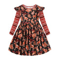 Infant Girls Christmas Children Print O neck Dress