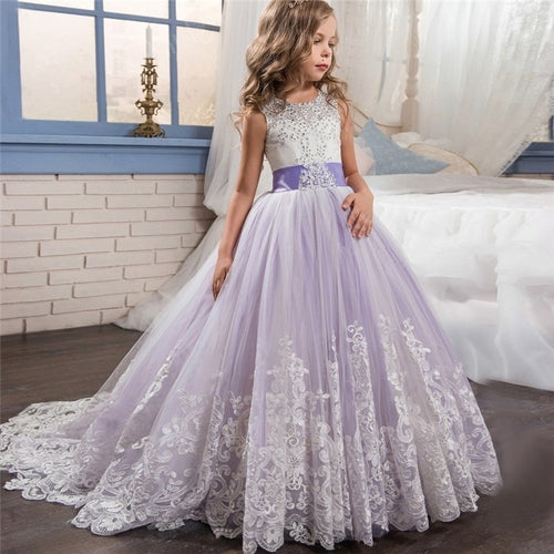 Lace Elegant Flower Girl Dress Tulle Beading
