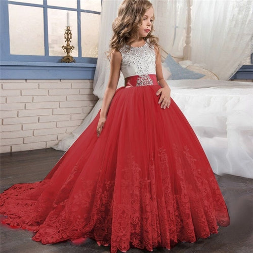 Lace Elegant Flower Girl Dress Tulle Beading