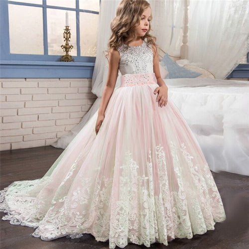 Lace Elegant Flower Girl Dress Tulle Beading