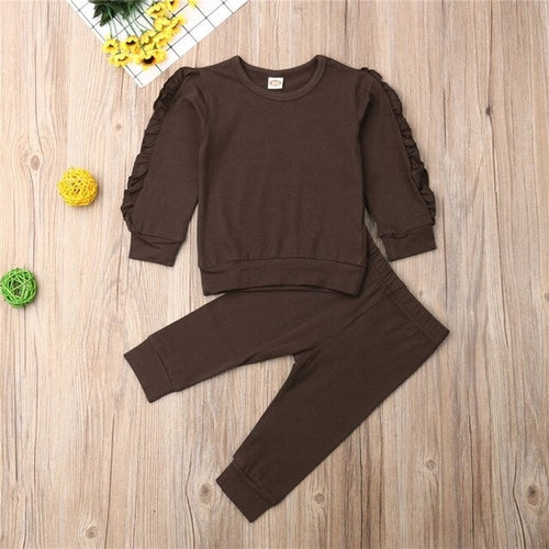 Pudcoco Autumn Toddler Baby Kids Girl Casual Solid