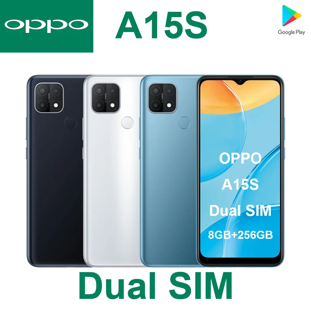 Brand New OPPO A15s Overseas Version CPH2179 6.52" HD Display Triple Rear Camera Dual SIM 4G Long Standby Budget Smart Phone