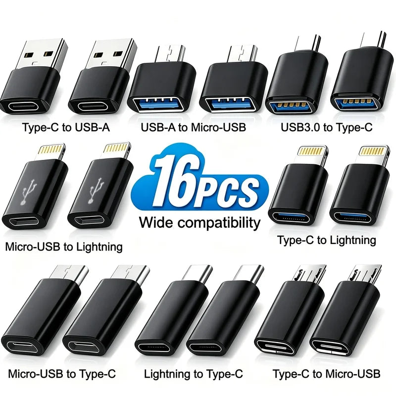 8/10/16pcs Multifunctional Adapter, Mobile Phone OTG The Conversion Interface Is Compatible with All System Versions, Applicable