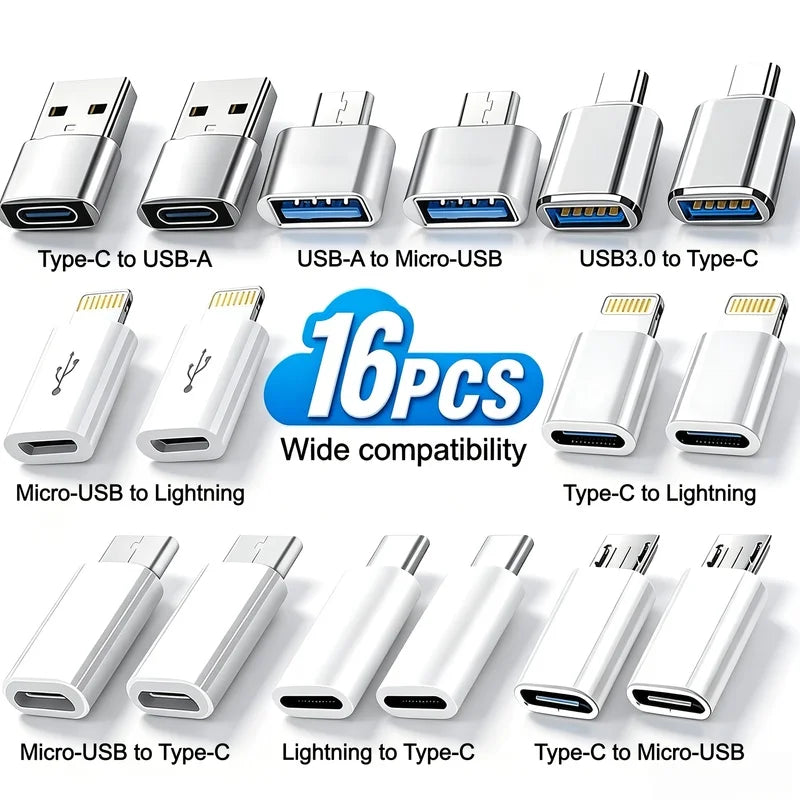 8/10/16pcs Multifunctional Adapter, Mobile Phone OTG The Conversion Interface Is Compatible with All System Versions, Applicable