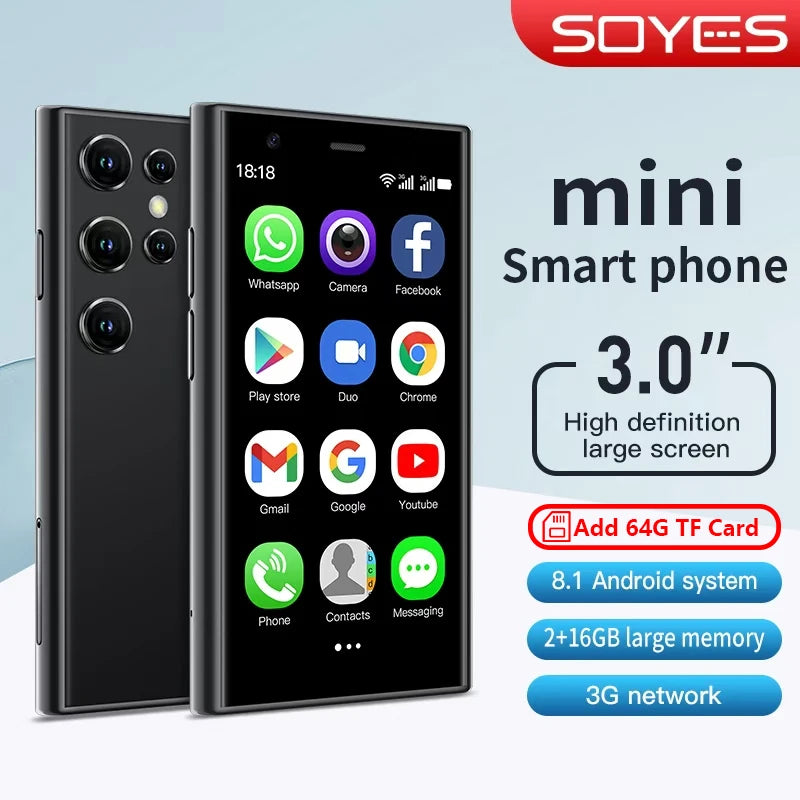 SOYES S23 Pro & Mini 24 Mini Smartphones Android 8.1 Dual SIM 3.0'' HD 1000mAh Battery WIFI Bluetooth 3G Small Mobile Phone