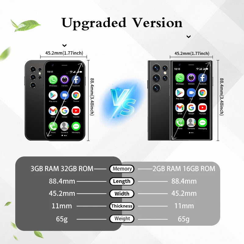 SOYES S23 Pro & Mini 24 Mini Smartphones Android 8.1 Dual SIM 3.0'' HD 1000mAh Battery WIFI Bluetooth 3G Small Mobile Phone