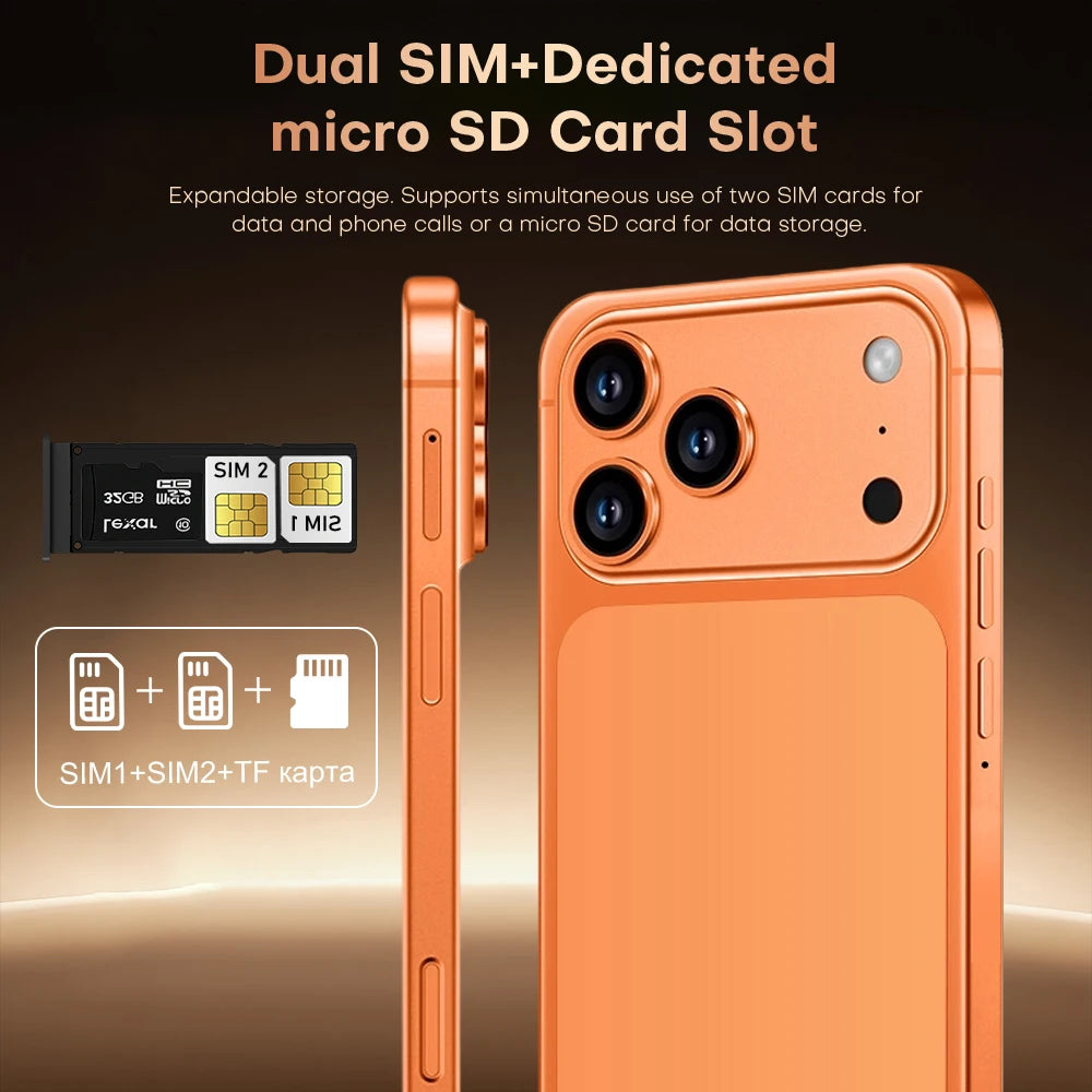 2026 global version Hot Sale i17 Pro max original HQ intelligent 4G 5G Snapdragon 8 Gen4 8000mAh battery dual card dual standby