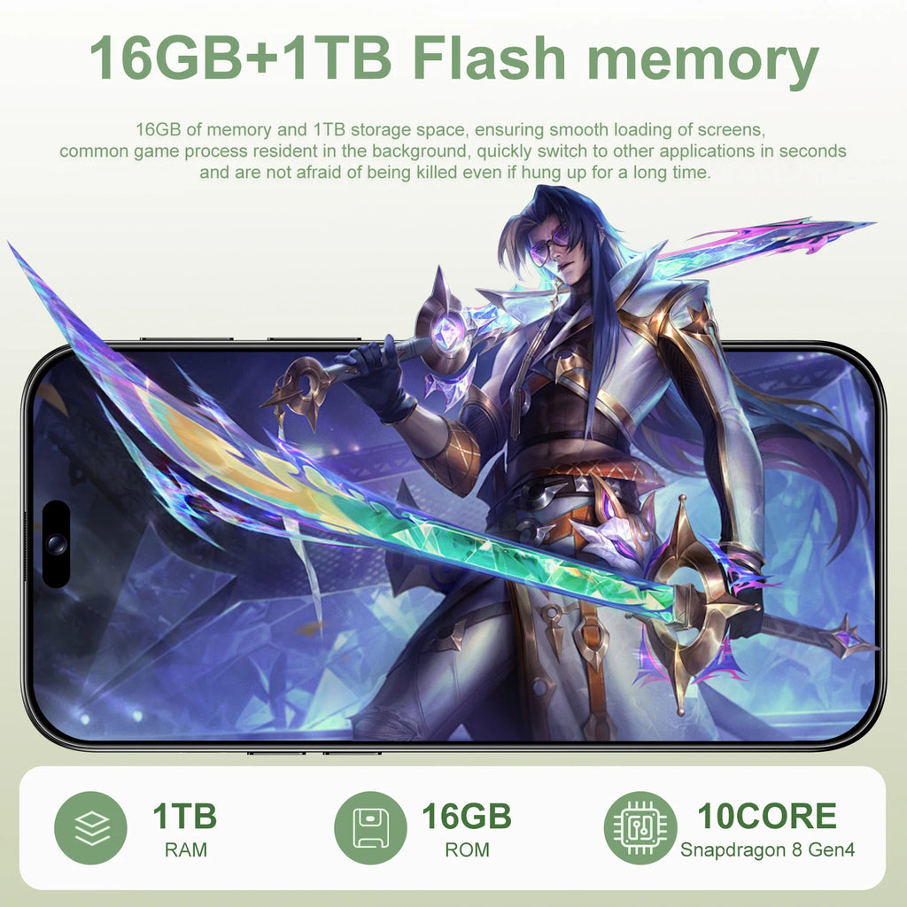 2026 Hot Sale I16 Pro Max High Quality Original Global Version Intelligent 4G Dual Card Mobile Phones 7800mAh Battery