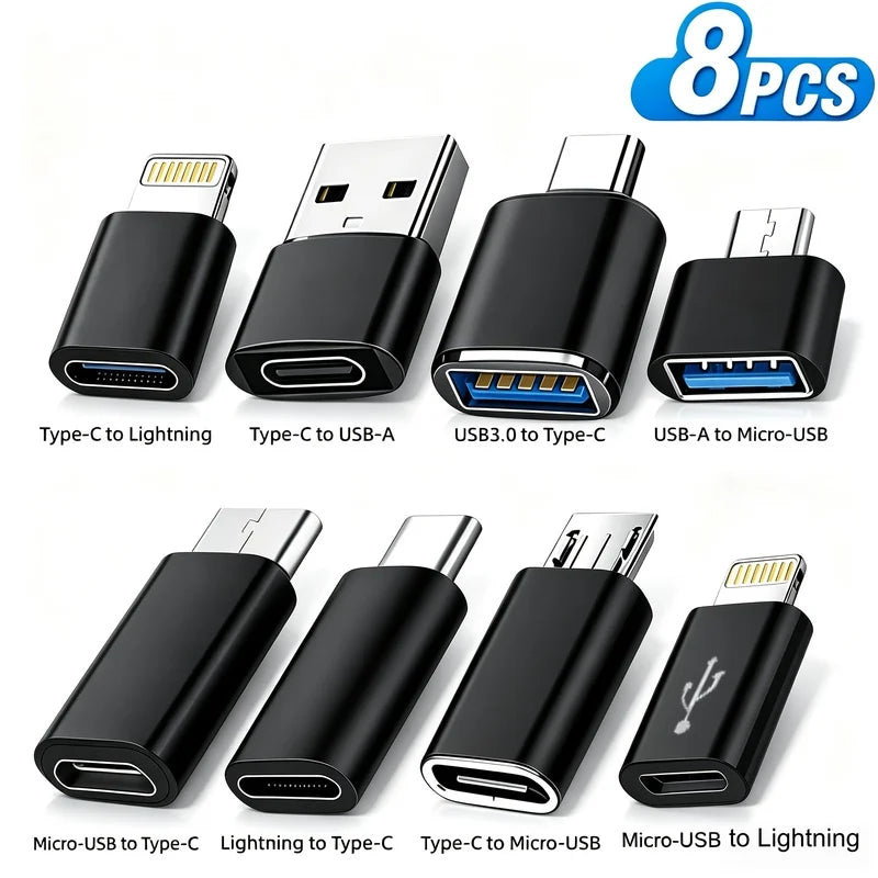 8/10/16pcs Multifunctional Adapter, Mobile Phone OTG The Conversion Interface Is Compatible with All System Versions, Applicable