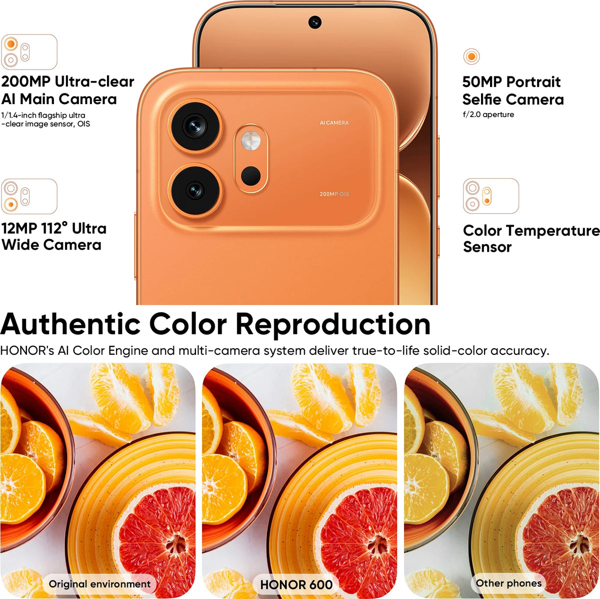 Global Version HONOR 600 5G Smartphone 7000mAh 80W SuperCharge 200MP Main Camera 6.57" AMOLED MagicOS 10 Snapdragon 7 Gen 4 NFC