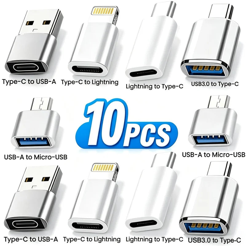 8/10/16pcs Multifunctional Adapter, Mobile Phone OTG The Conversion Interface Is Compatible with All System Versions, Applicable