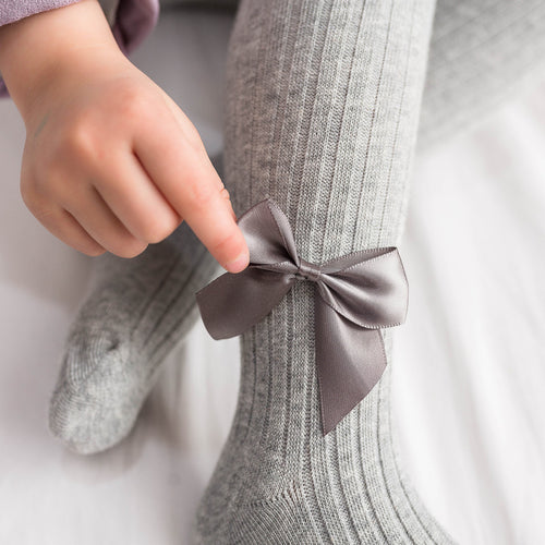 Toddler Baby Kid Girl Bow Stockings Solid Bow Warm