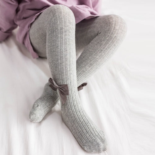 Toddler Baby Kid Girl Bow Stockings Solid Bow Warm