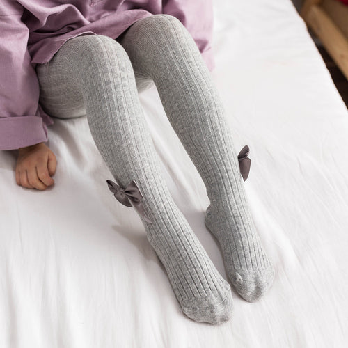Toddler Baby Kid Girl Bow Stockings Solid Bow Warm