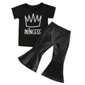 Toddler Baby Kids Girls Black Short Sleeve Tiara
