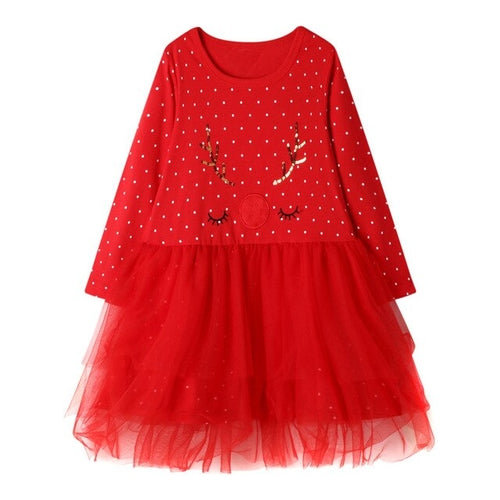 Toddler Kids Baby Girls Christmas Dot Print Tulle