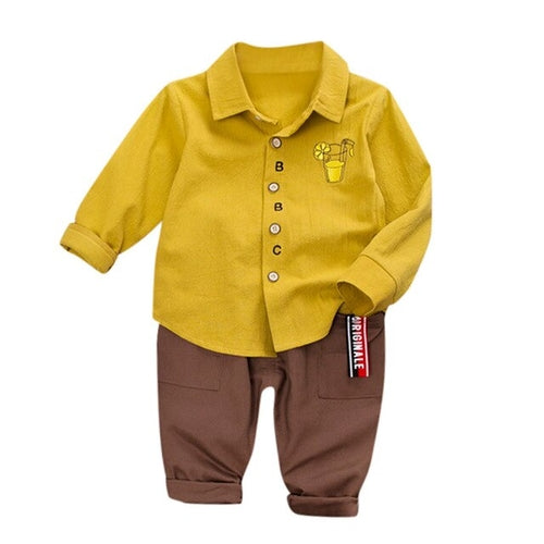 cute baby outfits Letter Cartoon Long Sleeve Turn