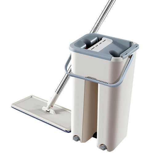 Flat Squeeze Magic Automatic Mop and Bucket - Self-Wringing Microfiber Floor Cleaning System