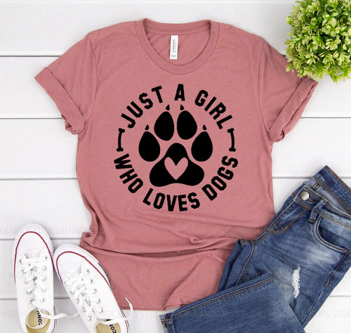 T-shirt with logo Just A Girl Who Loves Dogs