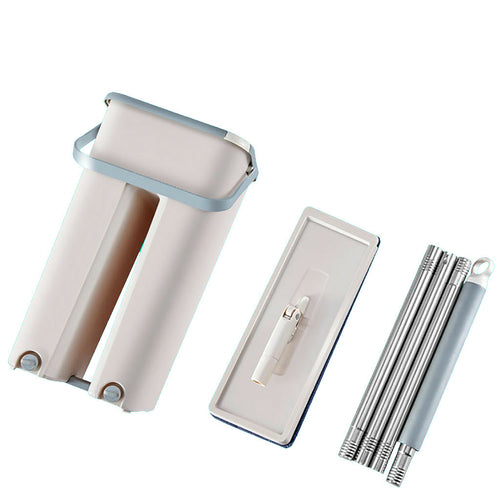 Flat Squeeze Magic Automatic Mop and Bucket - Self-Wringing Microfiber Floor Cleaning System