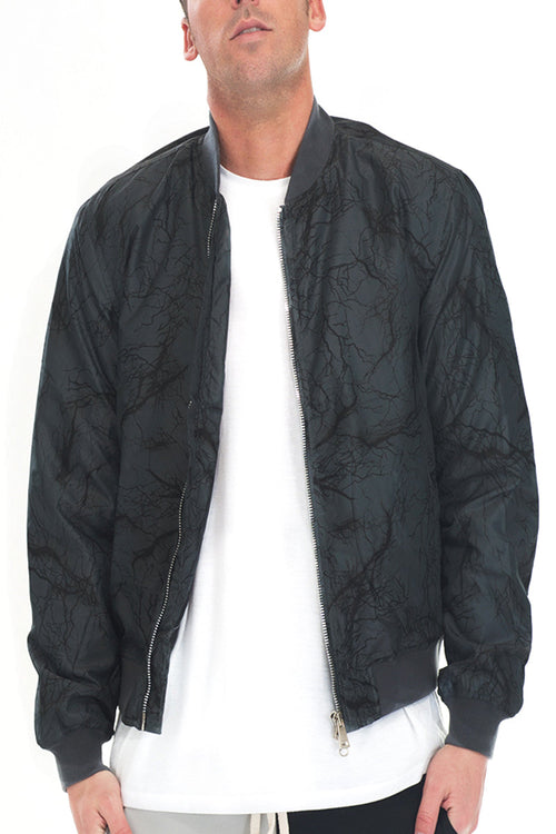 Bolt Print Bomber Jacket