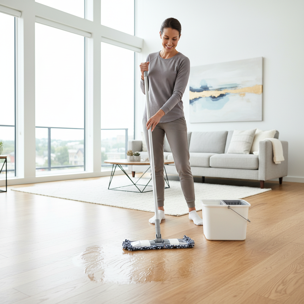 Flat Squeeze Magic Automatic Mop and Bucket - Self-Wringing Microfiber Floor Cleaning System